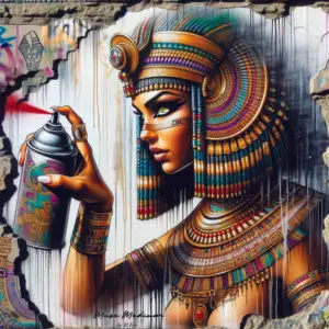 "Cleopatra's Canvas"- Modern Rebellion Meets Ancient Majesty - Muse Medium | Mi Mai